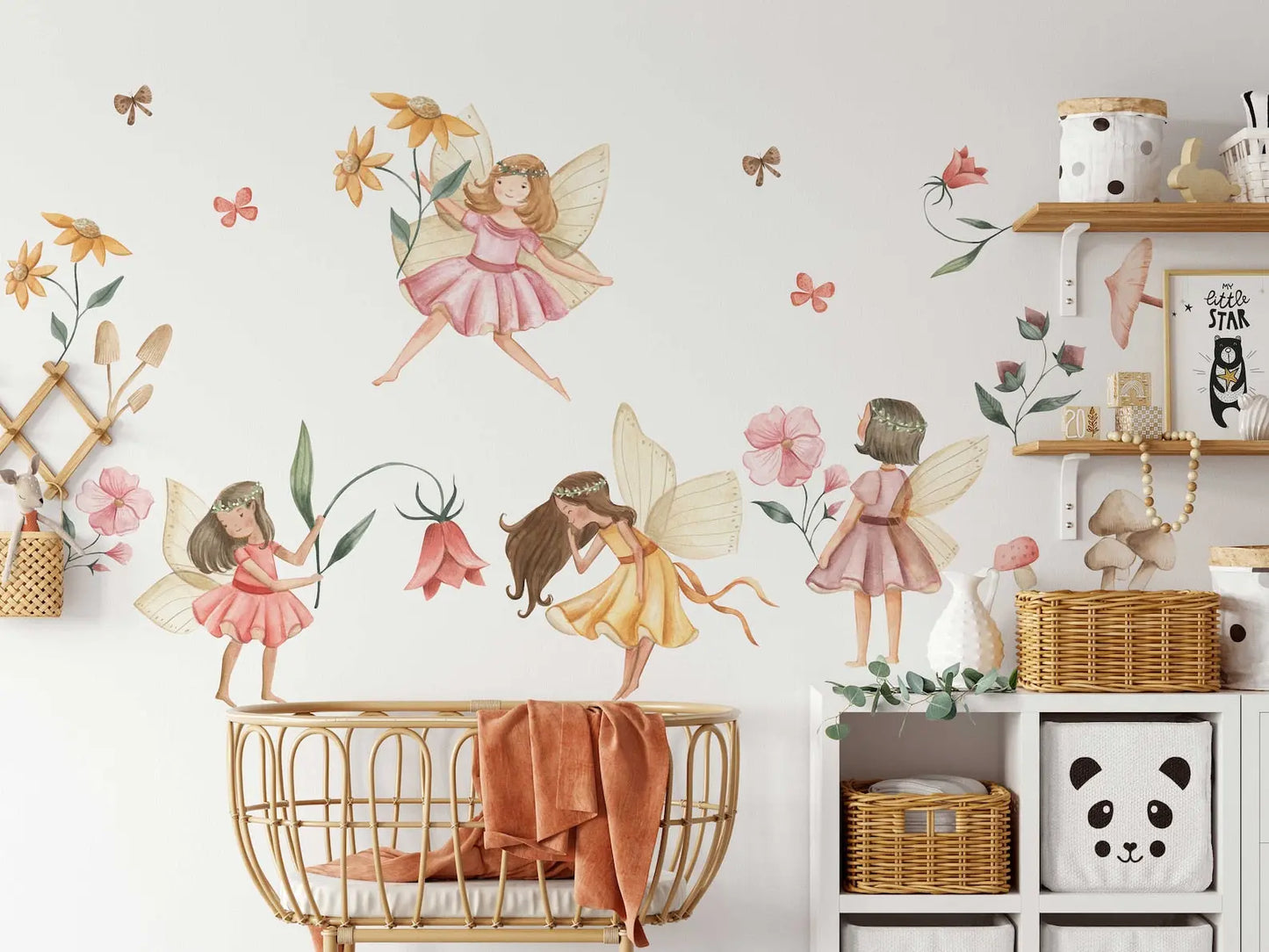 Fairy Wall Decal | Watercolor Fairies Wall Decal | Nursery Fairytale Sticker ClickWalls