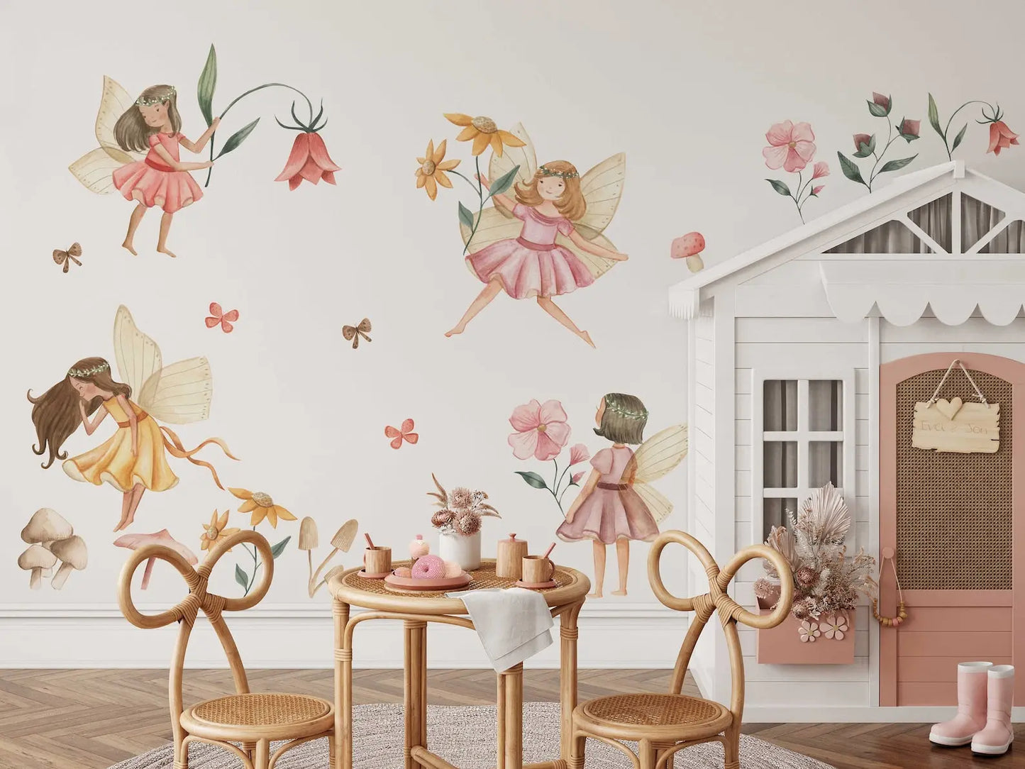 Fairy Wall Decal | Watercolor Fairies Wall Decal | Nursery Fairytale Sticker ClickWalls