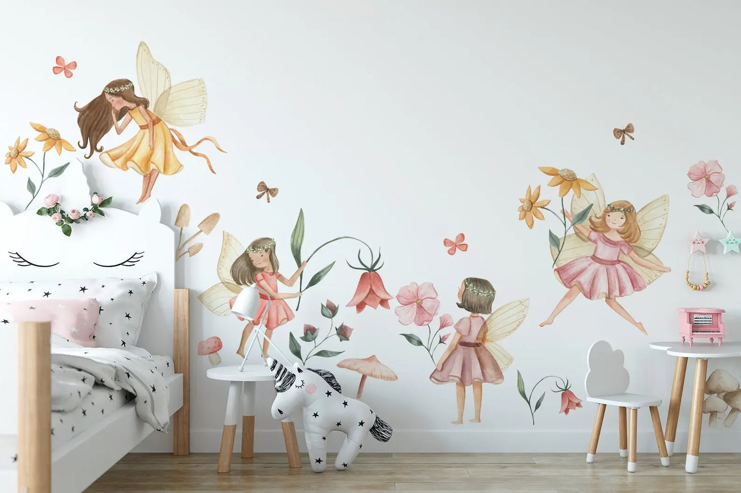 Fairy Wall Decal | Watercolor Fairies Wall Decal | Nursery Fairytale Sticker ClickWalls