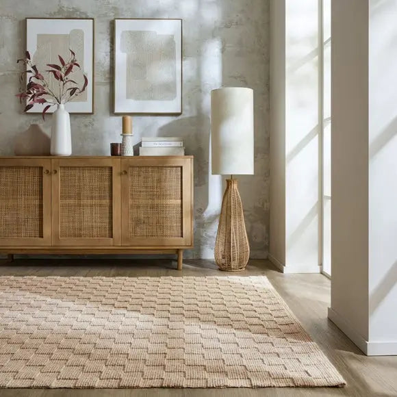 Falco Textured Checkerboard Rug Dunelm