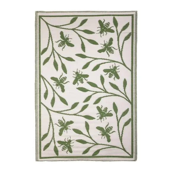 Bee Print Rug Fallen Fruits Bee Print Outdoor Rug – Myza