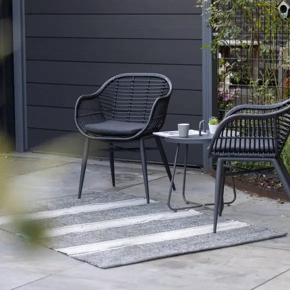Fallen Fruits Striped Woven Outdoor Rug Dunelm