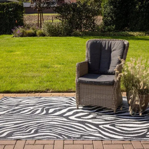 Fallen Fruits Zebra Outdoor Rug Dunelm