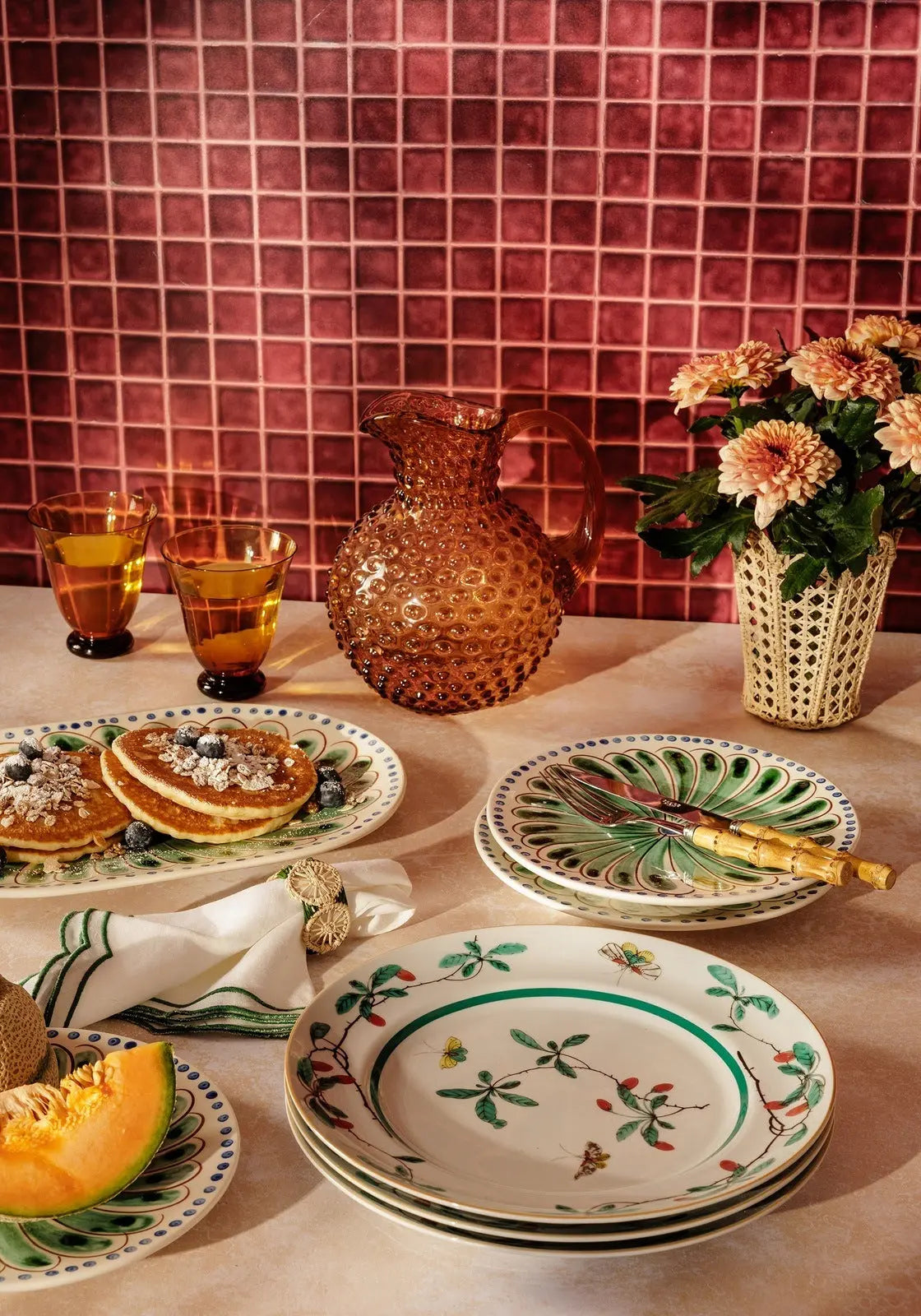 Famille Verte Dessert Plates - Set of 4 Casa by Josephine Jenno