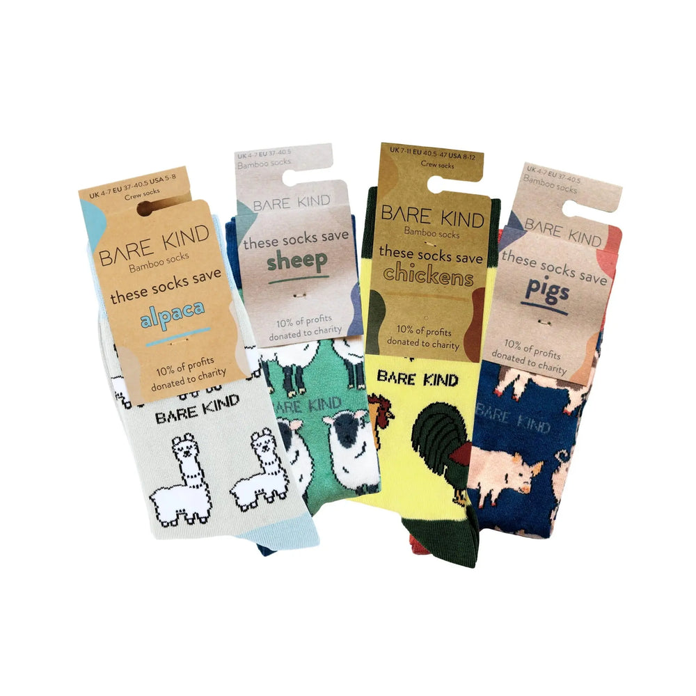 Farm 4 Pack Bamboo Sock Set Bare Kind