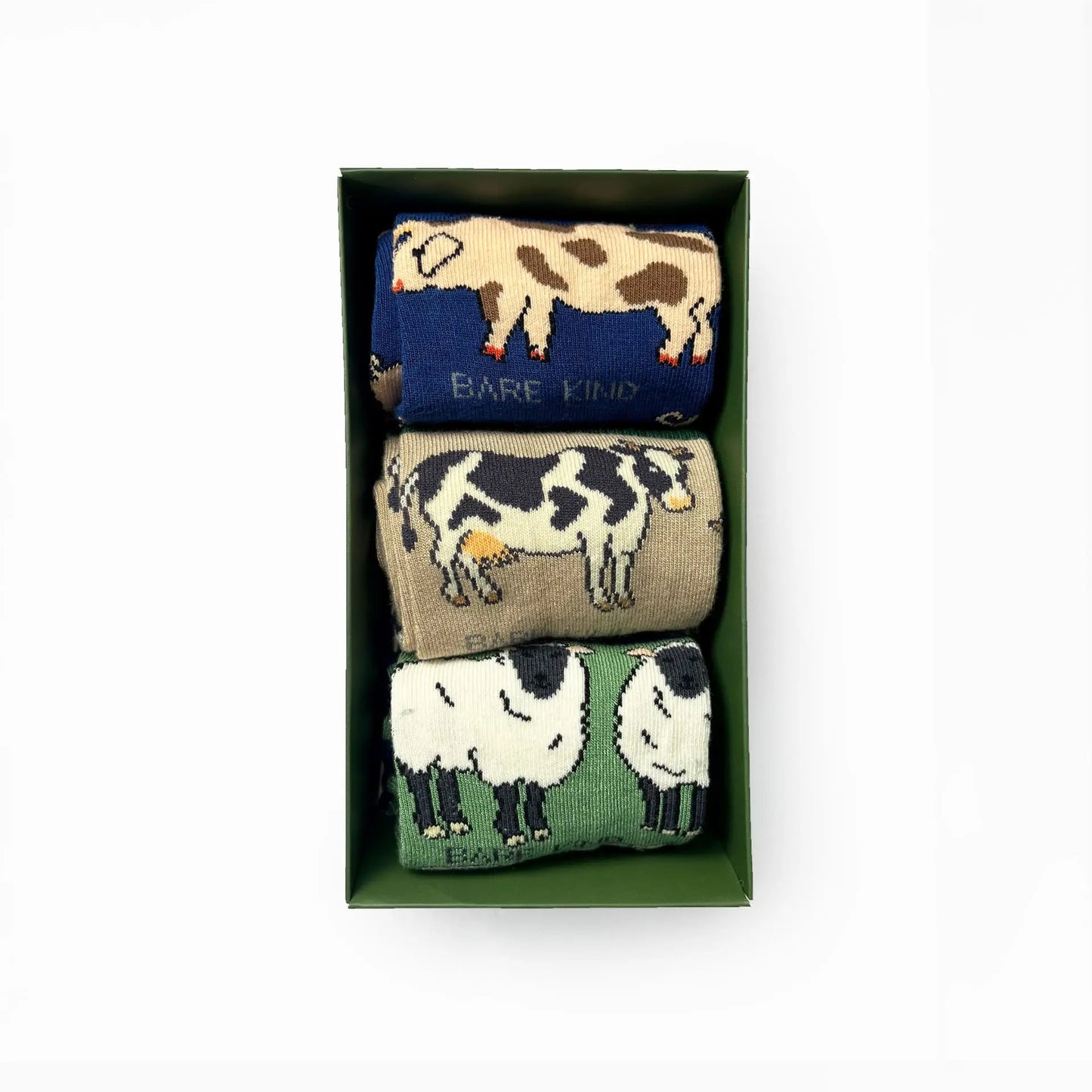 Farm Animals Bamboo Socks Gift Box of 3 Bare Kind