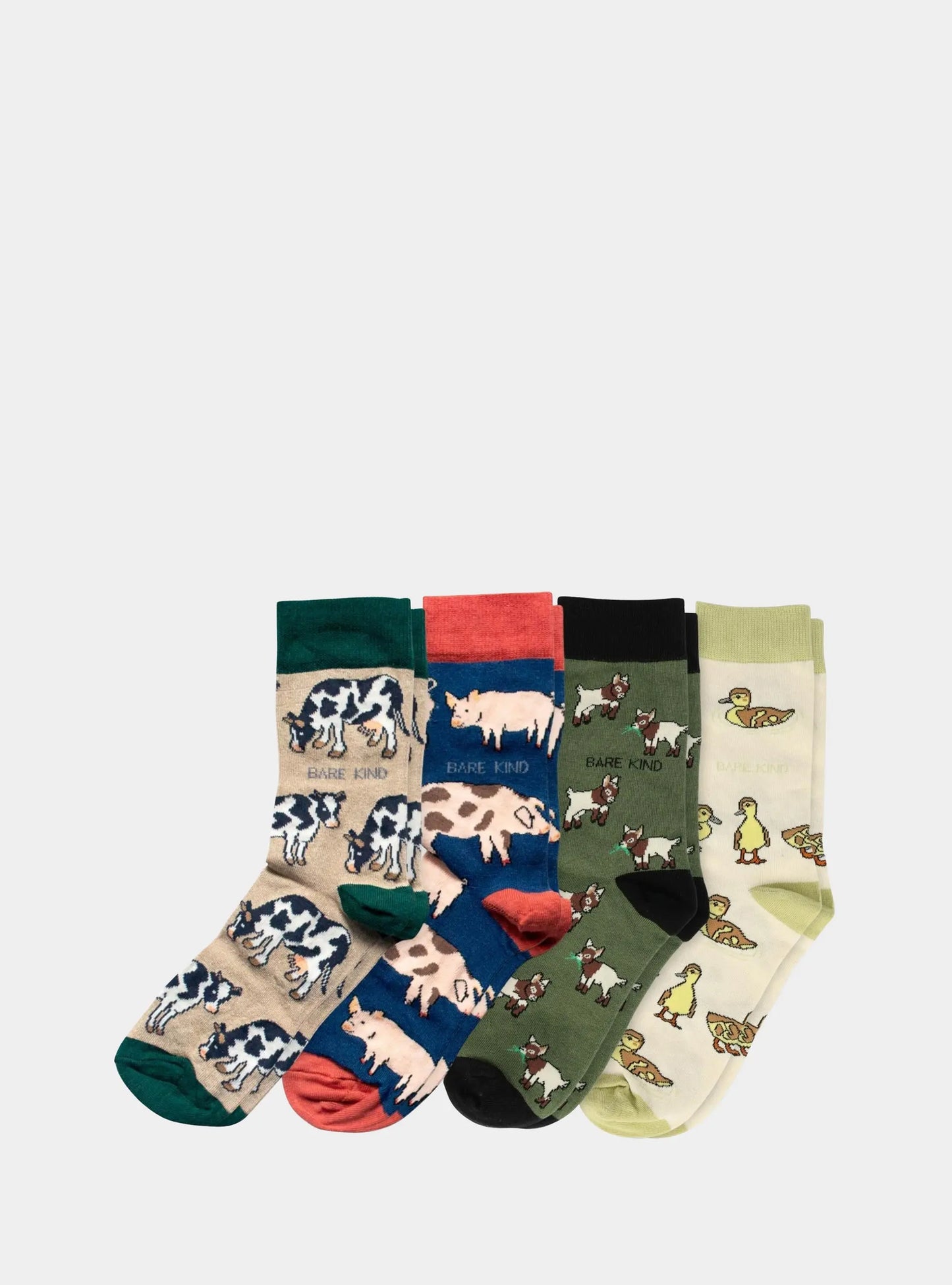 Farm Rainbow Bundle of 4 Bamboo Sock Set Bare Kind