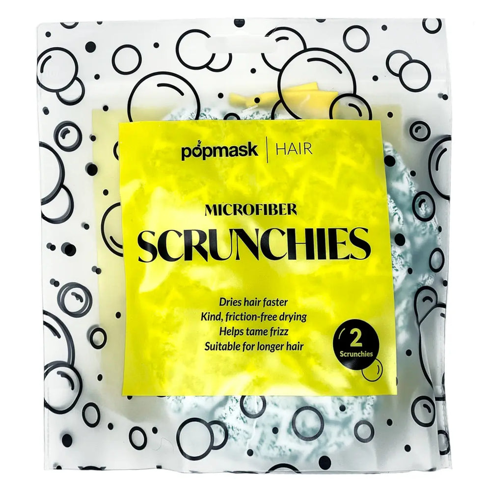 Fast Hair Drying Microfiber Scrunchies Green (2 Pack) Popmask