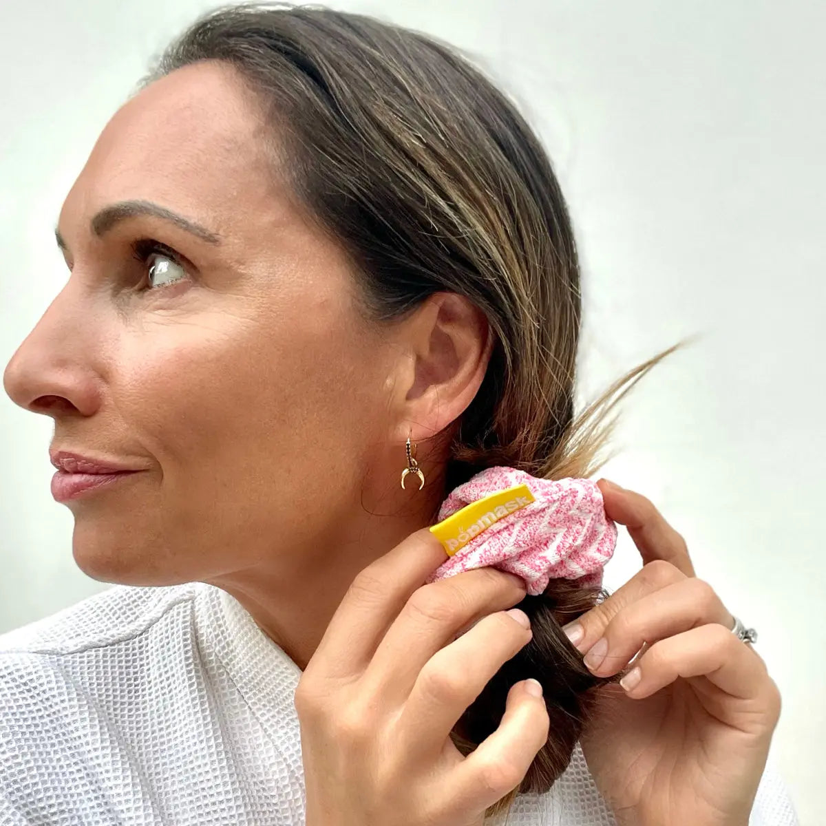 Fast Hair Drying Microfiber Scrunchies Pink (2 Pack) Popmask