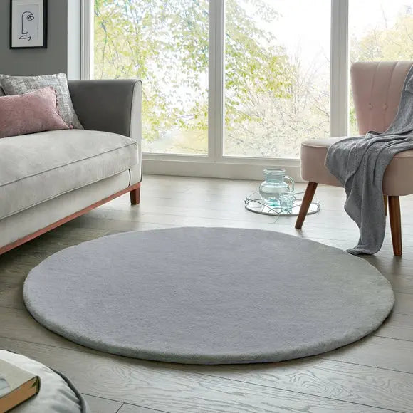 Faux Fur Supersoft Lush Round Rug Dunelm