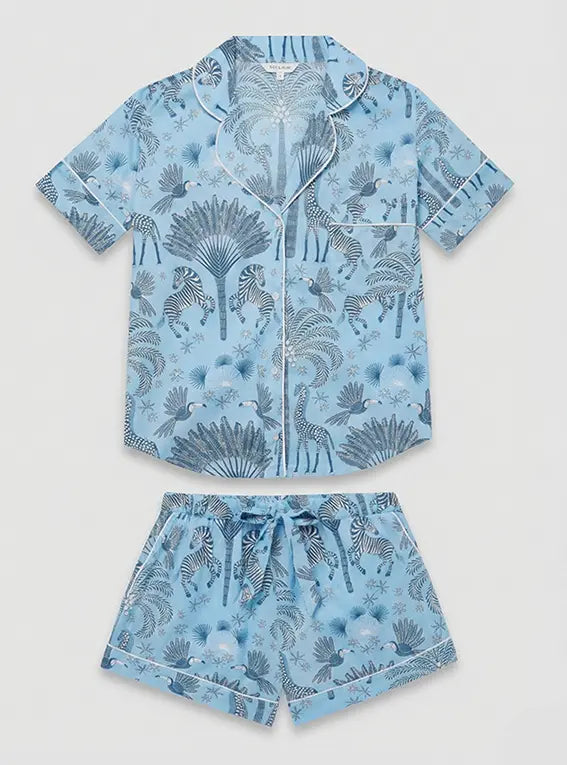 Favourite Travels Women's Short Sleeve Organic Cotton Pyjama Short Set Myza