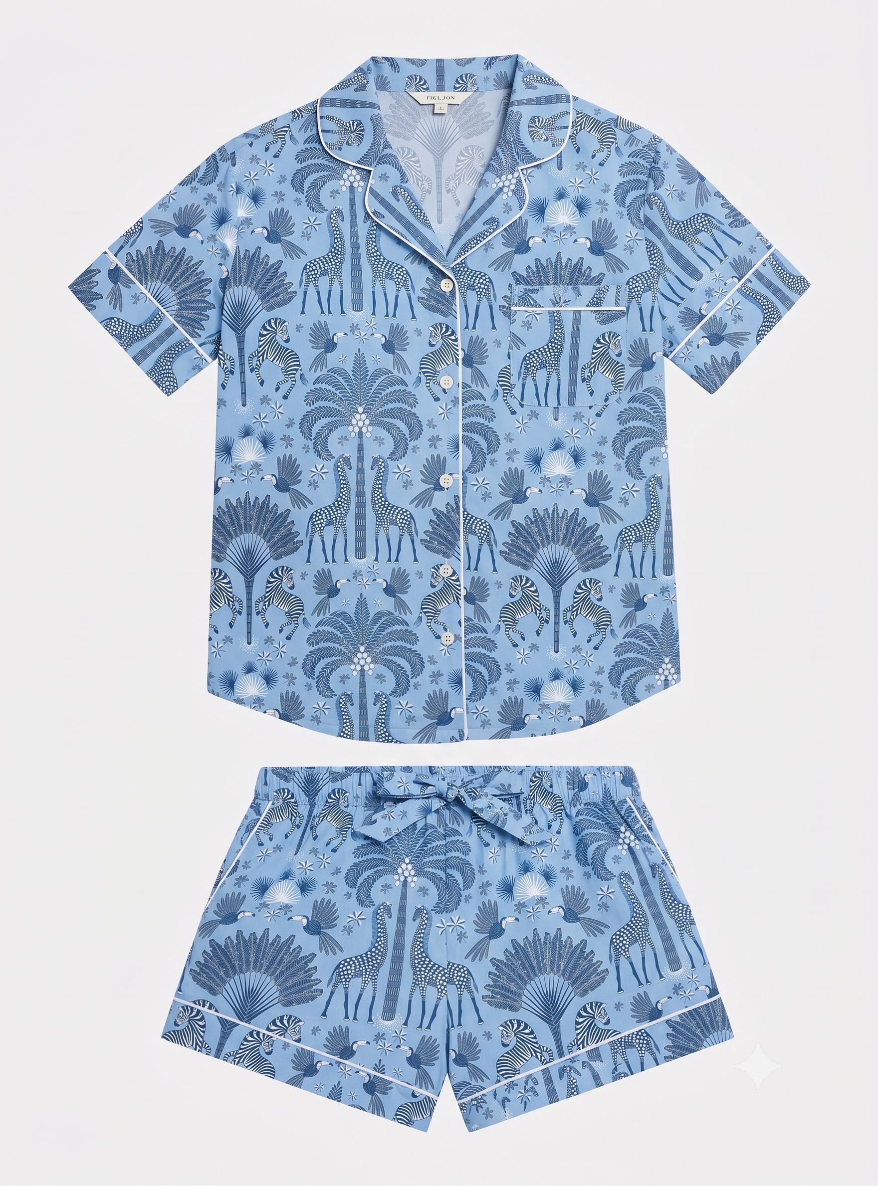 Favourite Travels Short Sleeve Organic Cotton Pyjama Short Set