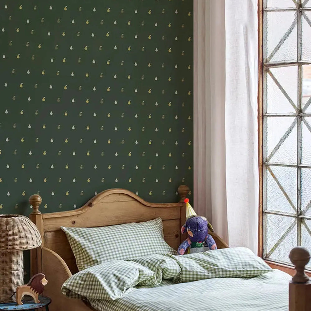 Fern Green Pears Wallpaper Piglet
