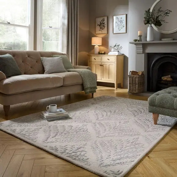 Fern Viscose Wool Rug Dunelm