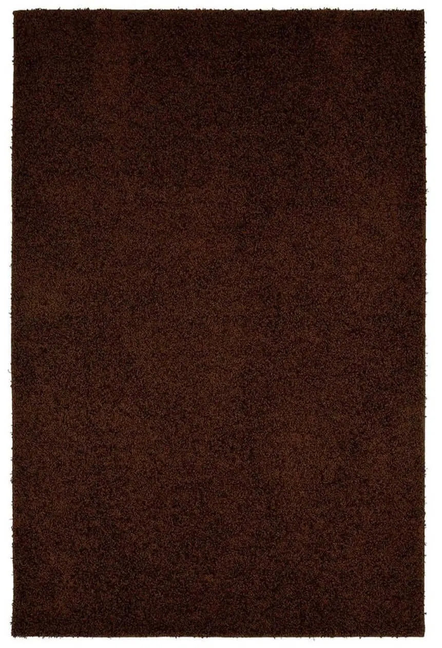 Fiji Chocolate Brown Washable Solid Shaggy Rug The Rugs
