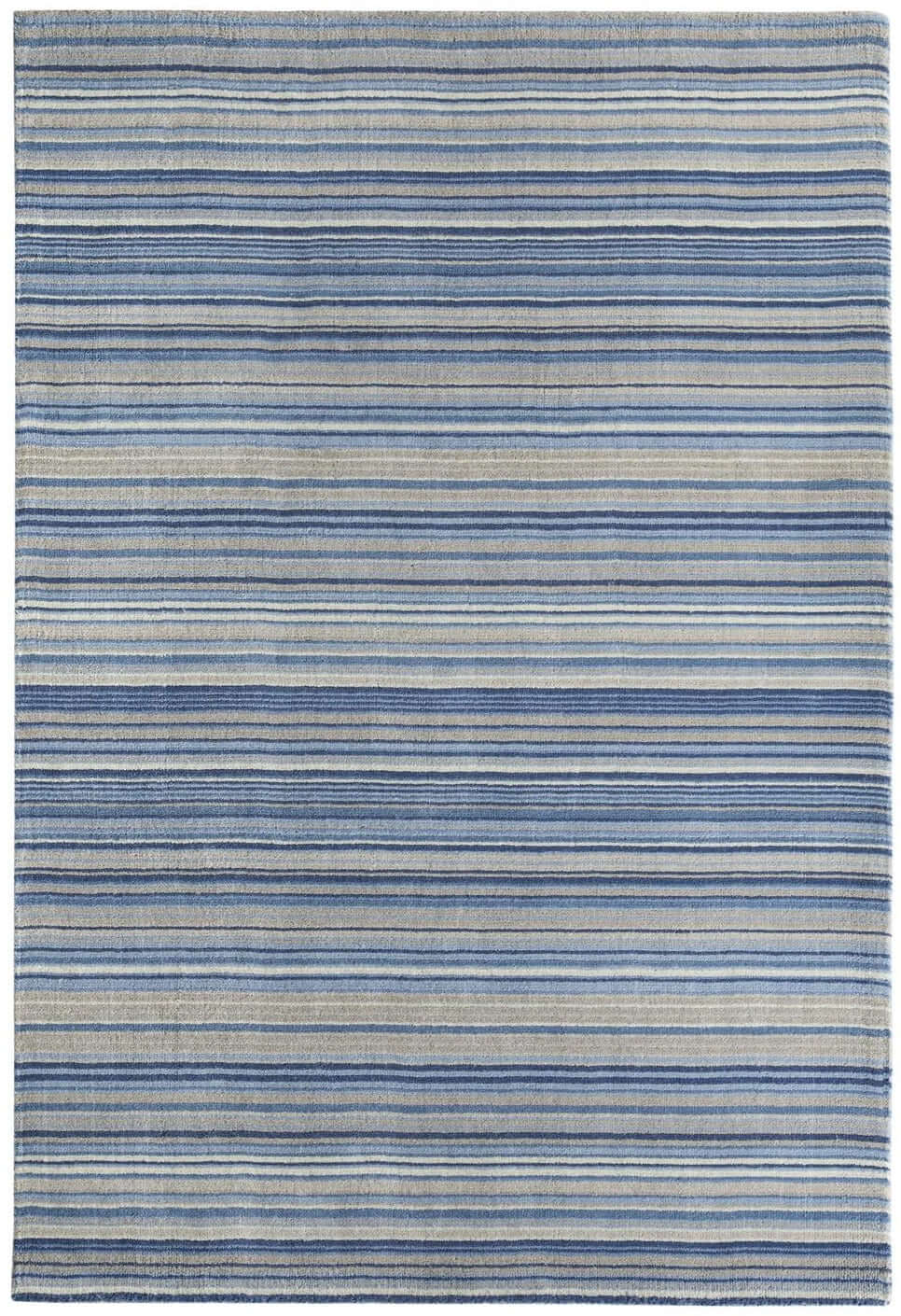 Fine Stripes Blue Wool Rug The Rugs