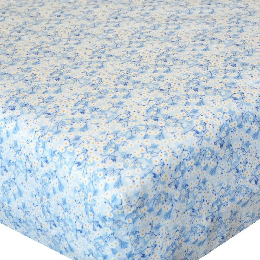 Fitted Sheet Made With Liberty Fabric MITSI VALERIA BLUE Coco & Wolf