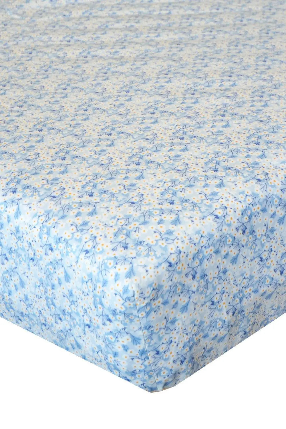 Fitted Sheet Made With Liberty Fabric MITSI VALERIA BLUE Coco & Wolf