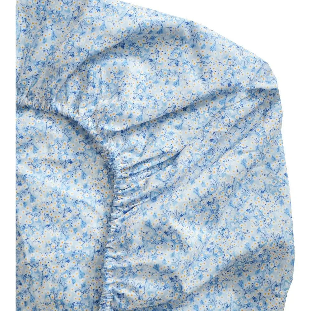 Fitted Sheet Made With Liberty Fabric MITSI VALERIA BLUE Coco & Wolf