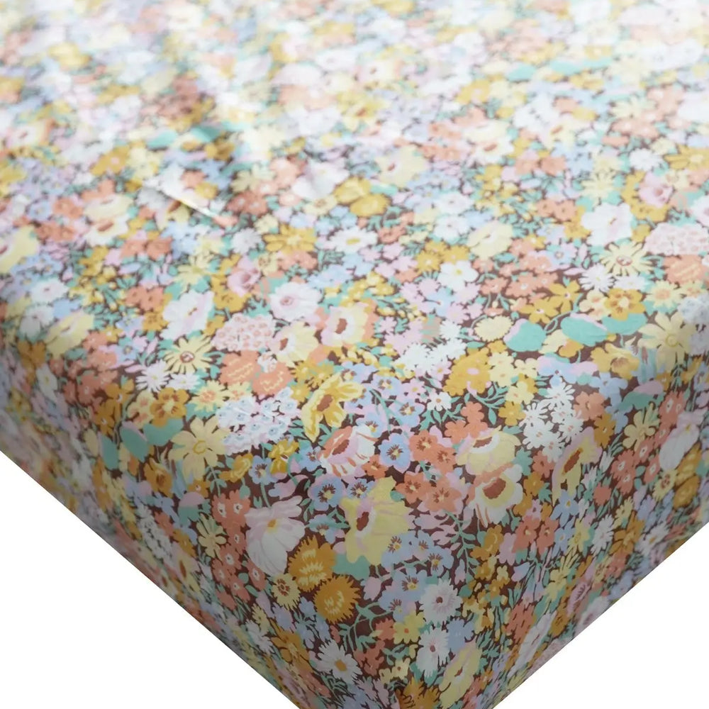 Fitted Sheet Made With Liberty Fabric THORPE YELLOW Coco & Wolf