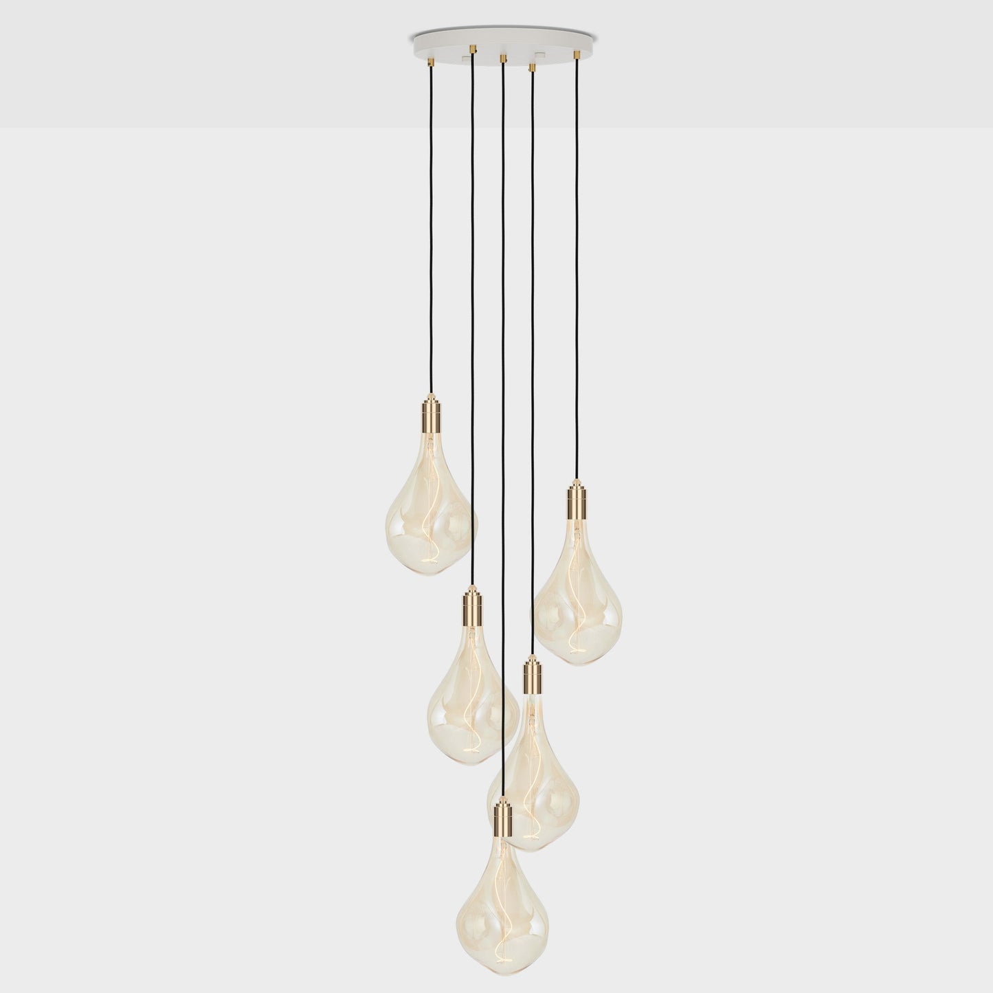 Five Pendant in Brass + Voronoi III Tala