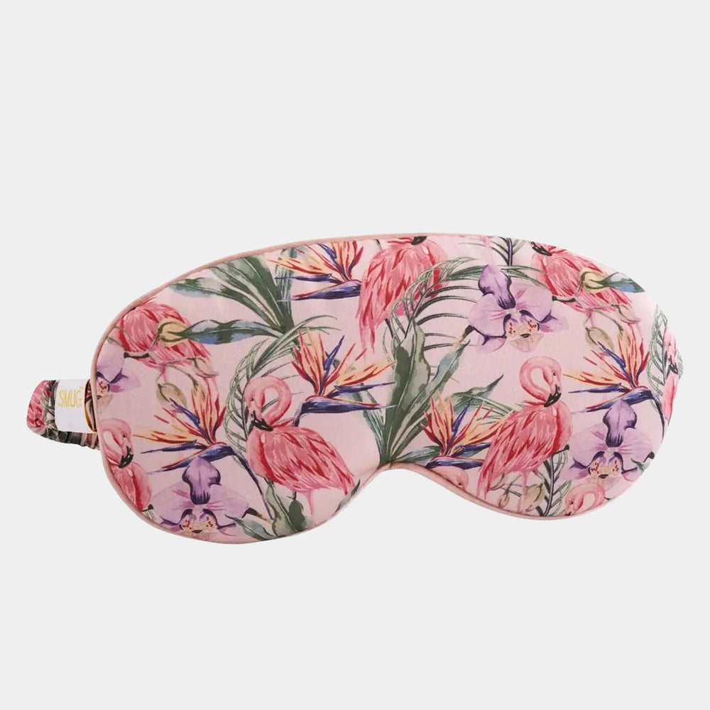 Flamingo Paradise Cloud Padded Satin Sleep Mask SMUG