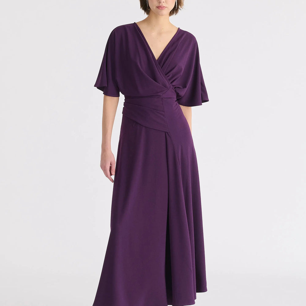 Flare Sleeves Maxi Wrap Dress Paisie