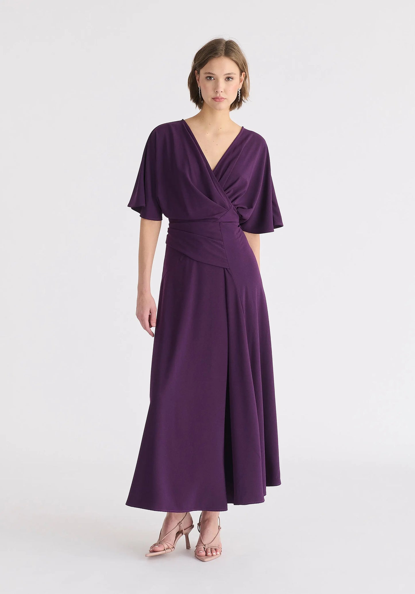 Flare Sleeves Maxi Wrap Dress Paisie