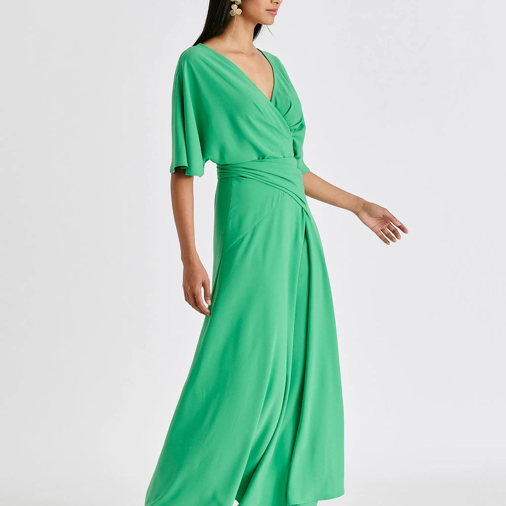 Flare Sleeves Maxi Wrap Dress Paisie