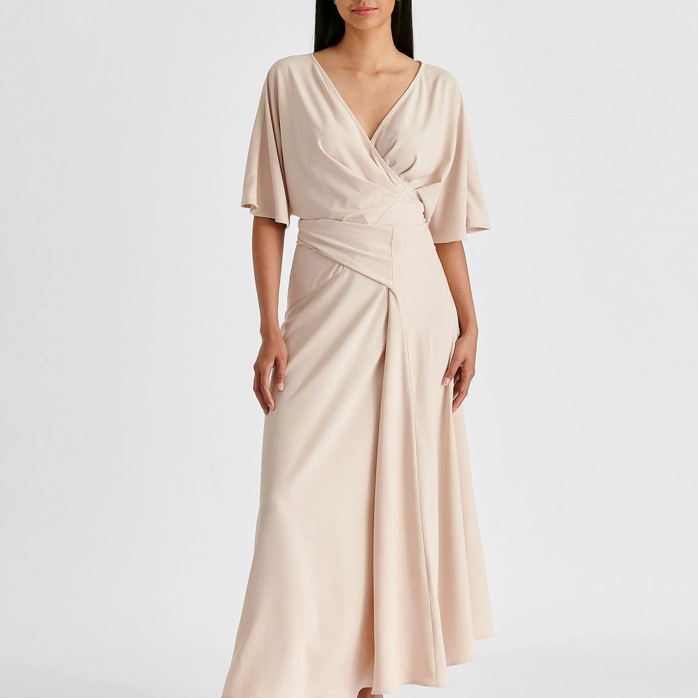 Flare Sleeves Maxi Wrap Dress Paisie