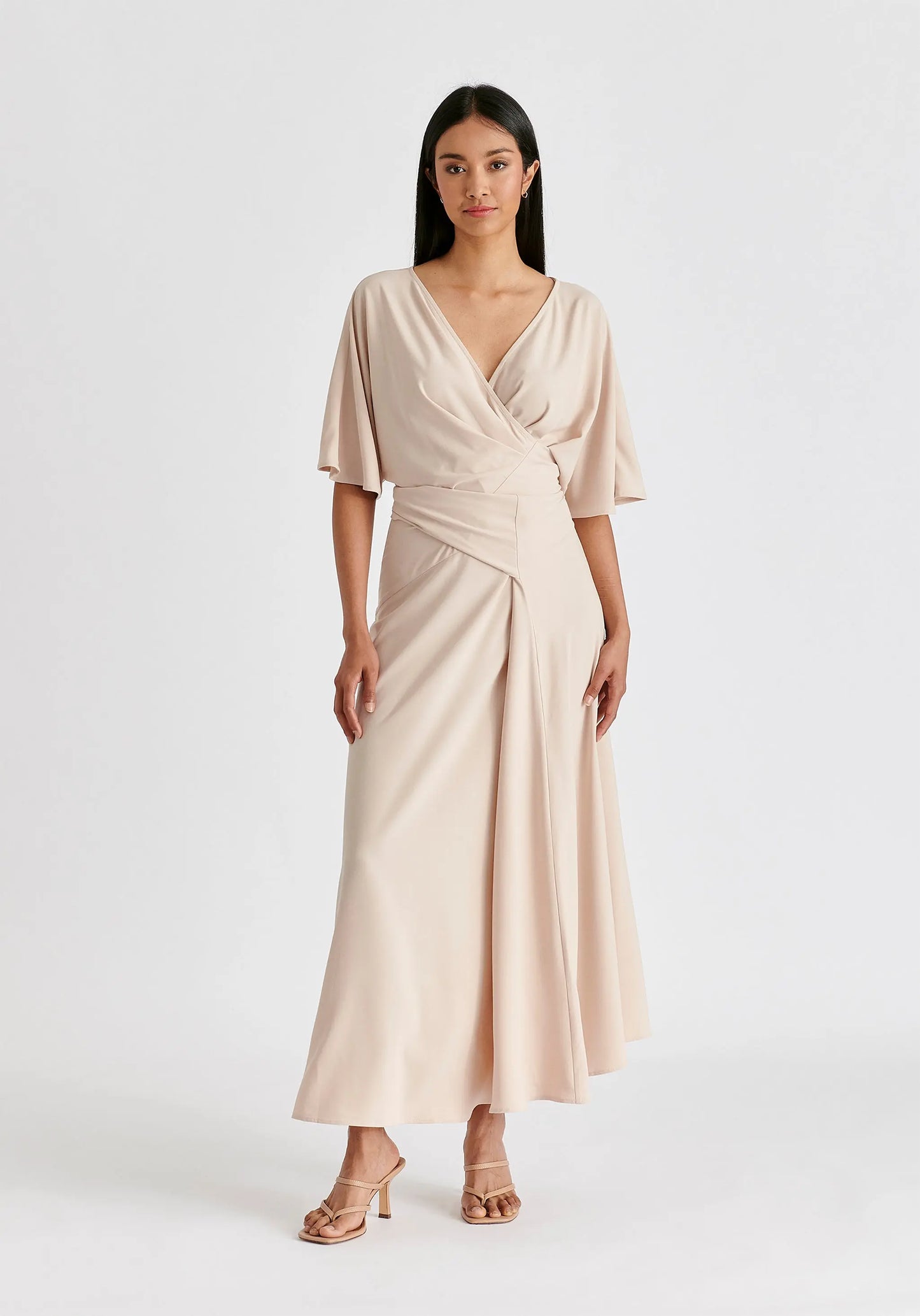 Flare Sleeves Maxi Wrap Dress Paisie