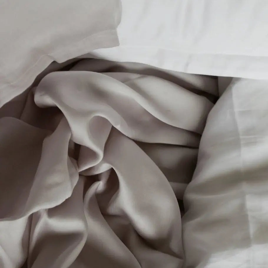 Flat Sheet in Grey (Eucalyptus Silk) Ethical Bedding™