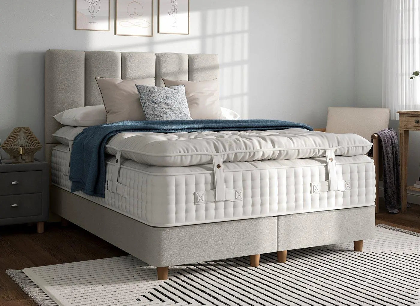 Flaxby Shallow Divan Bed Base - Cream Dreams