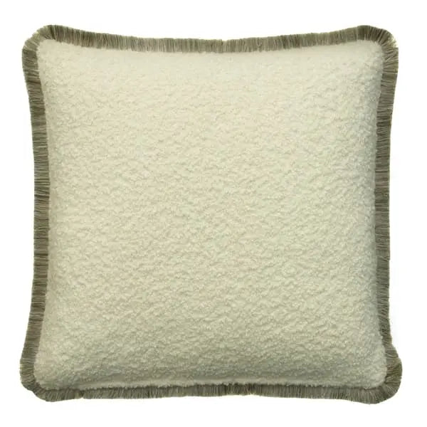 Fleece Chalk, Sustainable Feather, Cushion Bouclé & With Trim/Fringe Weave Andrew Martin