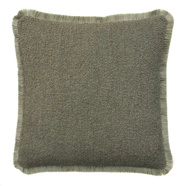 Fleece Truffle, Sustainable Feather, Cushion Bouclé & With Trim/Fringe Weave Andrew Martin