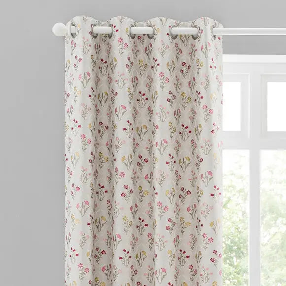 Fleur Floral Jacquard Eyelet Curtains Dunelm