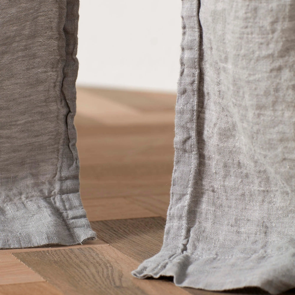 Flint Grey 100% Linen Loop Top Curtain (Single) The Secret Linen Store
