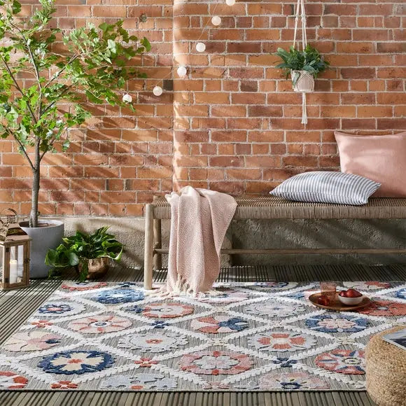 Flora Floral Indoor Outdoor Rug Dunelm