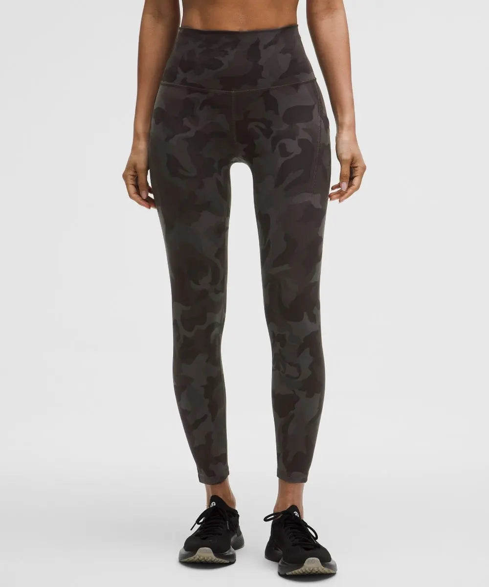 Floral Camo Black Multi Women's Wunder Train High-Rise Tight with Pockets Lululemon