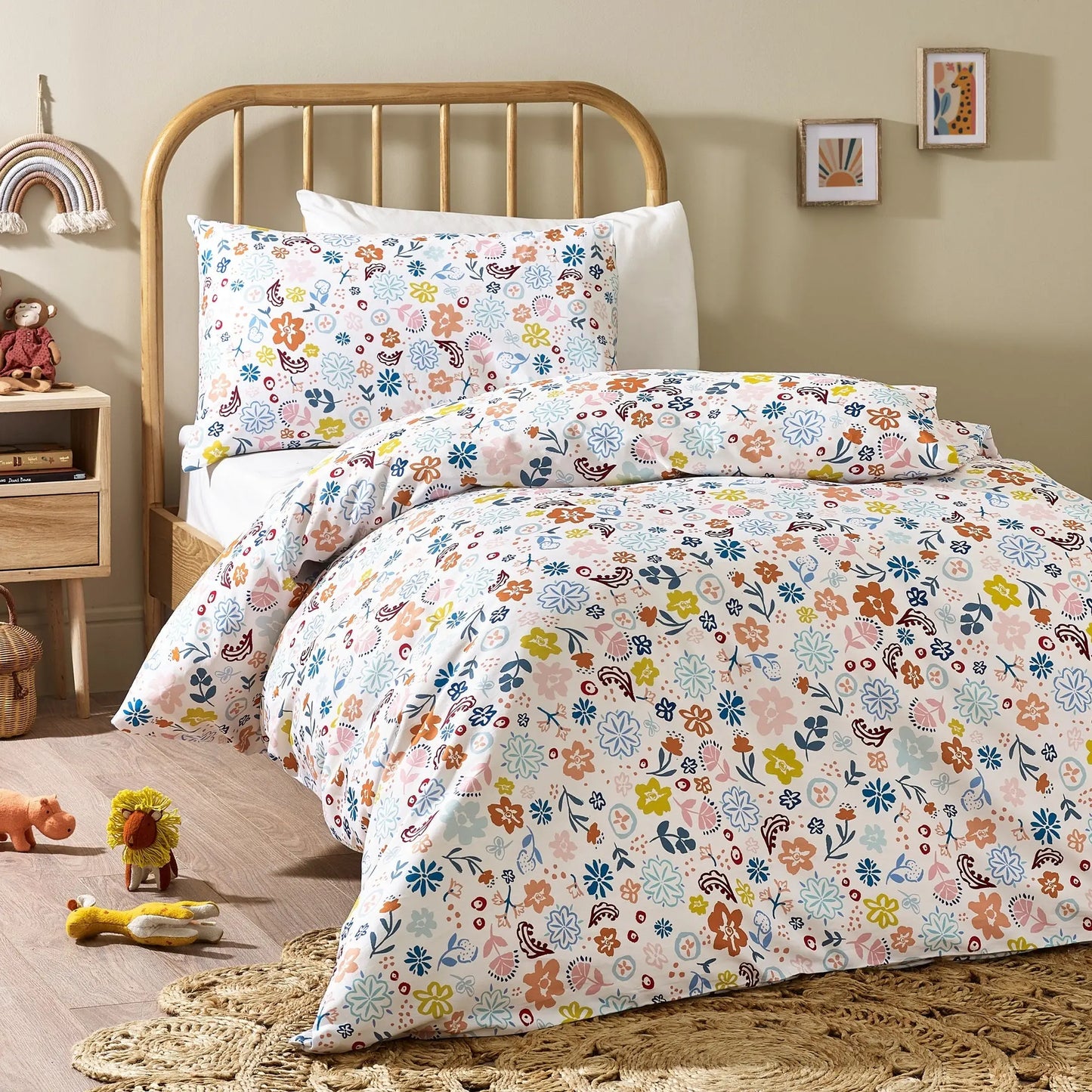 Floral Organic Cotton Duvet Cover & Pillowcase Kabode