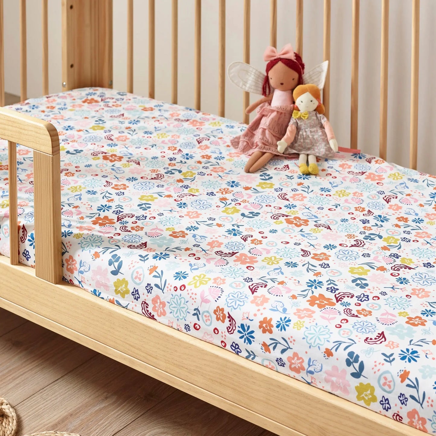 Floral Organic Cotton Fitted Sheet Kabode