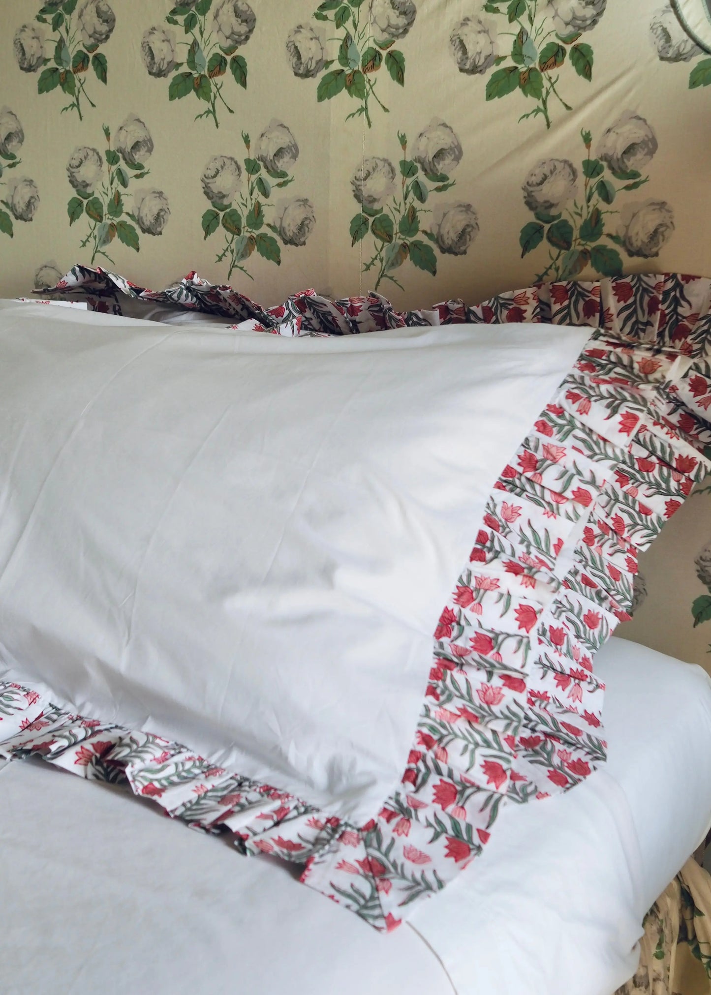 Floral Organic Cotton Poplin Pillowcase Kapara London