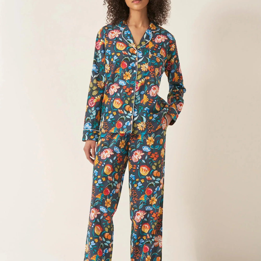 Florals Women's Long Sleeve Organic Cotton Pyjama Trouser Set Myza