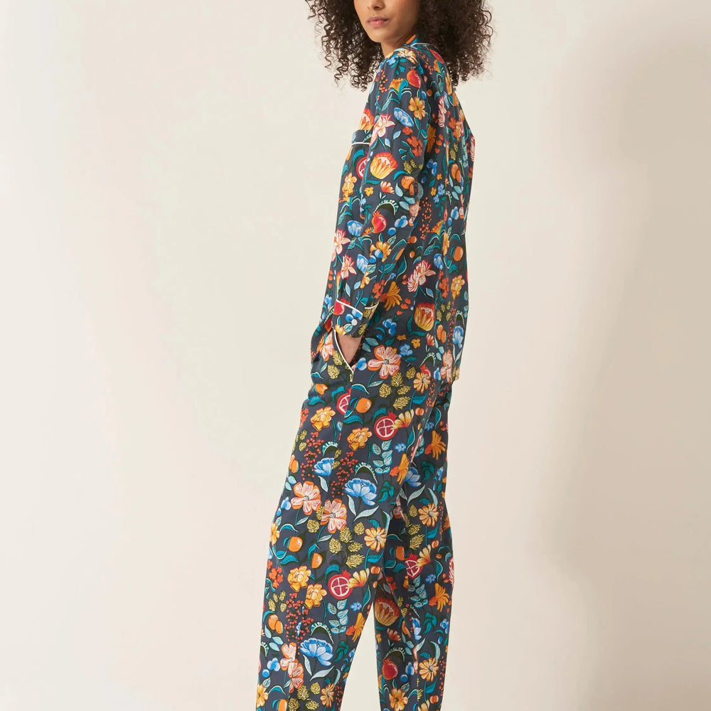 Florals Women's Long Sleeve Organic Cotton Pyjama Trouser Set Myza