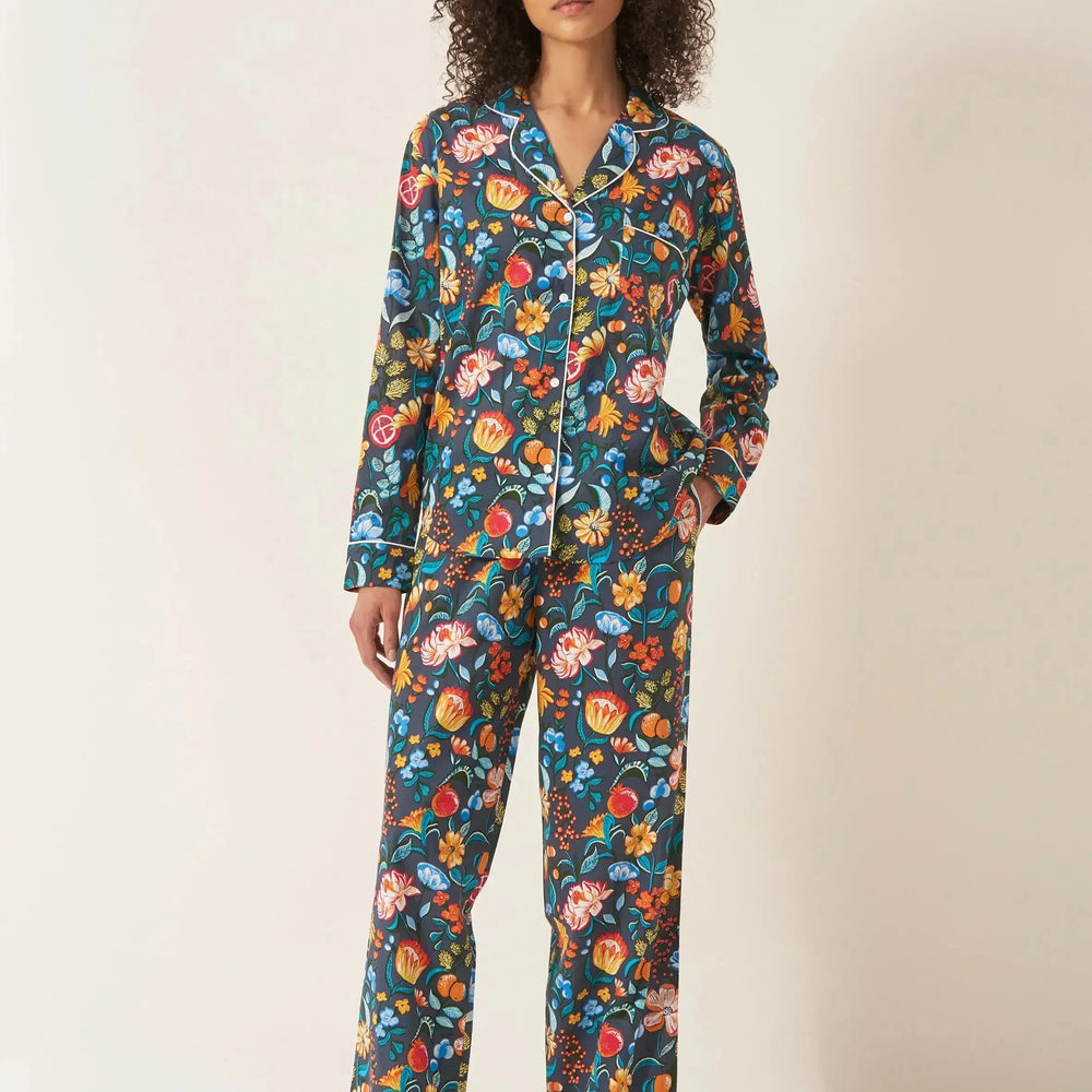 Florals Women's Long Sleeve Organic Cotton Pyjama Trouser Set Myza