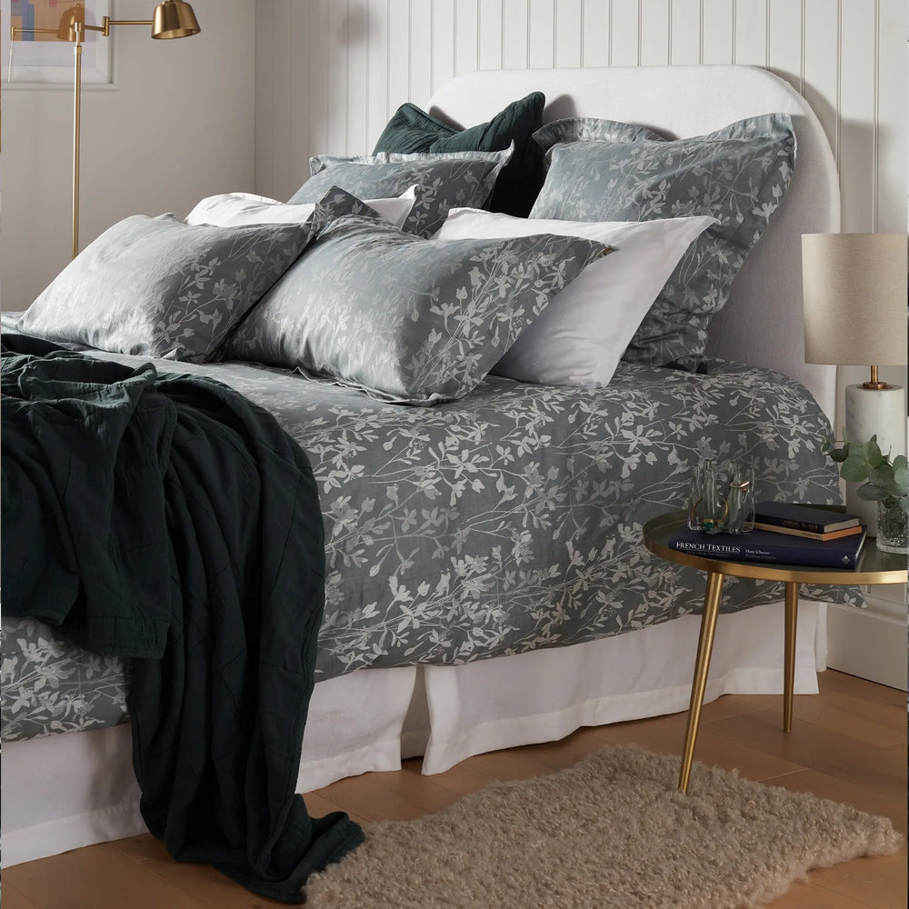 Florence Floral Jacquard 100% Cotton Duvet Cover The Secret Linen Store