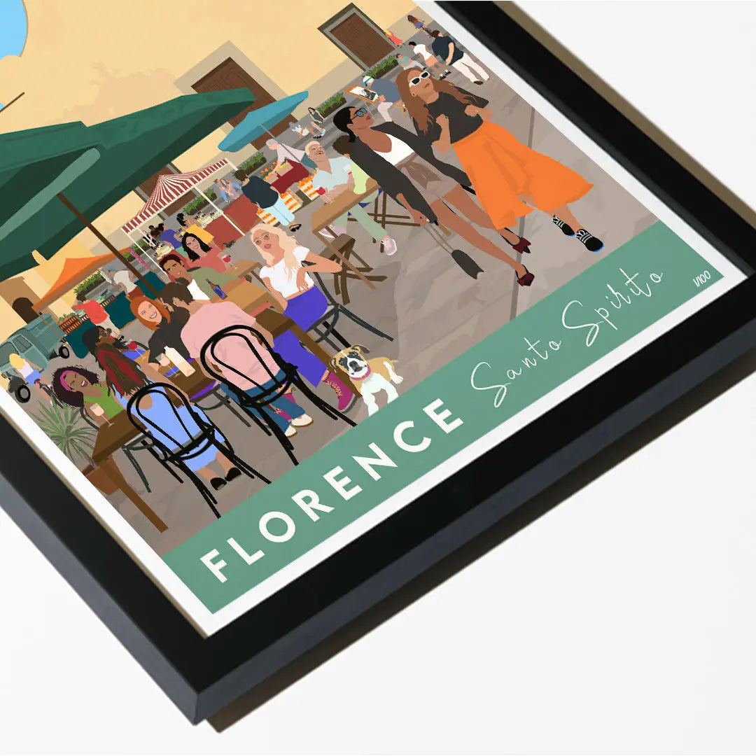 Florence Santo Spirito Travel art by SAX Doodle