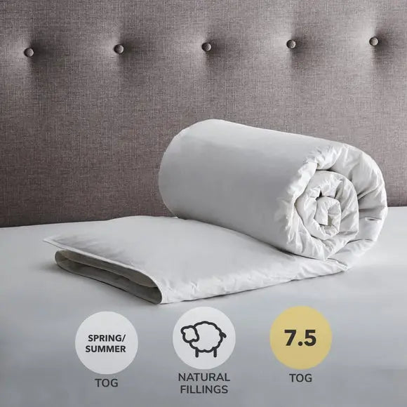 Fogarty Anti-Allergy White Goose Feather and Down 7.5 Tog Duvet Dunelm