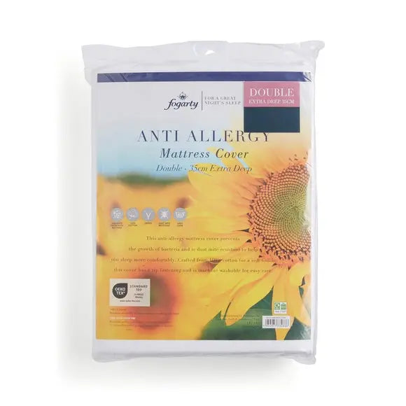 Fogarty Cotton Anti-Allergy Zipped Mattress Cover Dunelm