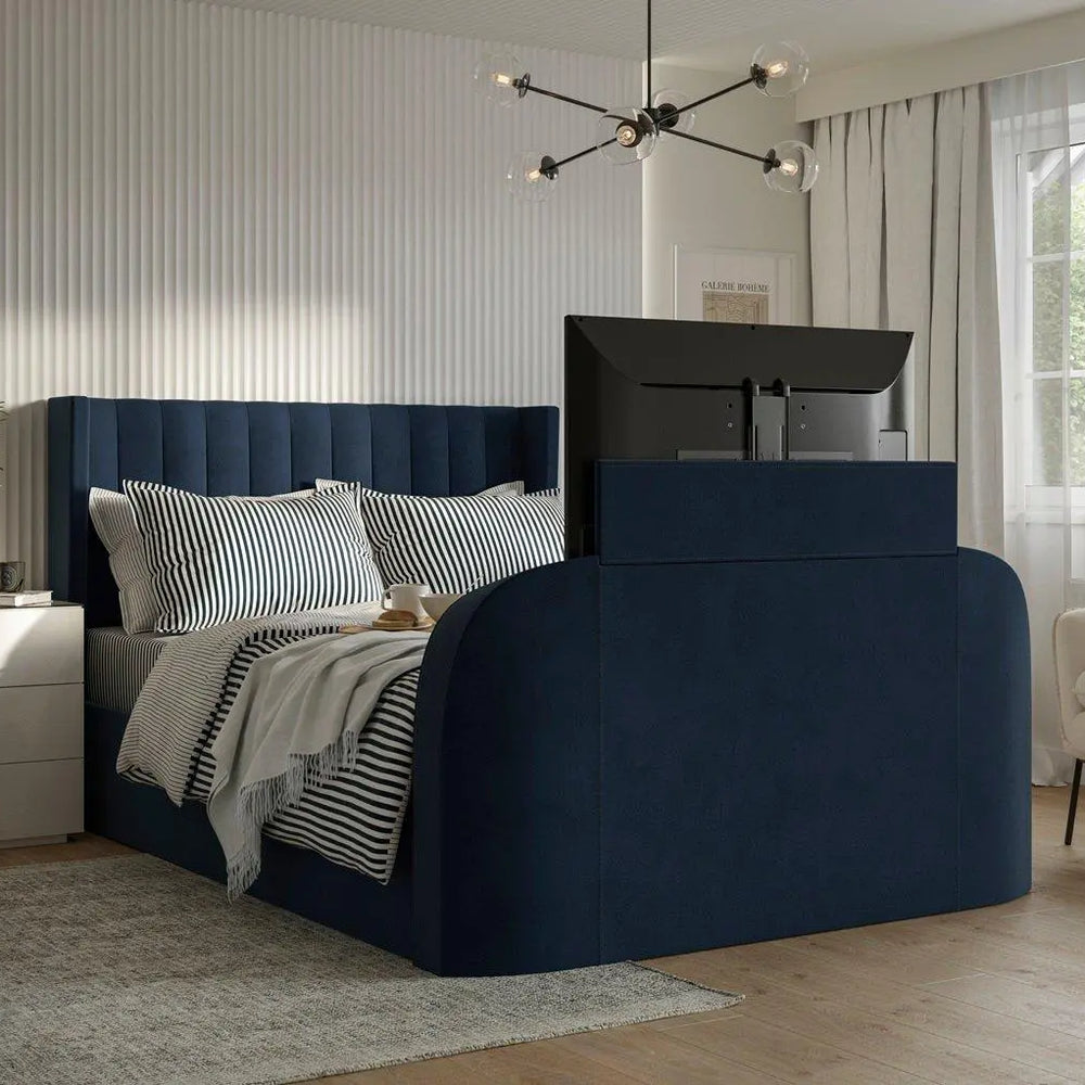 Foley Upholstered Ottoman TV Bed Frame - Blue Dreams